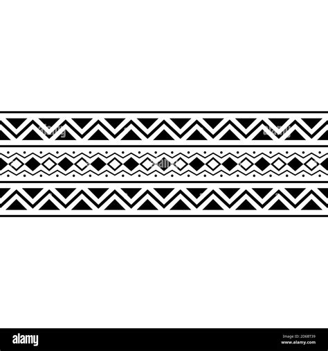 Stripe Tribal Ethnic Pattern Texture In Black White Color Stock Photo