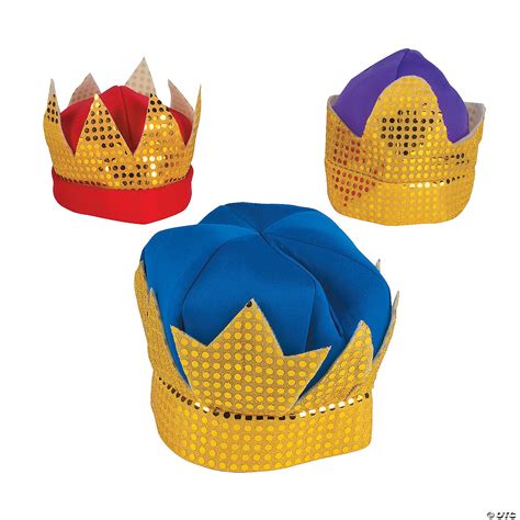 Kids Deluxe Kings‘ Crowns With Sequins 3 Pc Oriental Trading