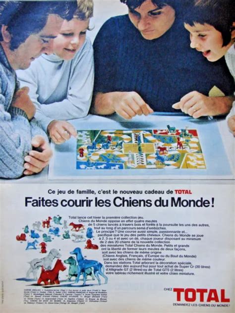 PUBLICITÉ DE PRESSE 1971 Total Faites Courir Les Chiens Du Monde Jeu De