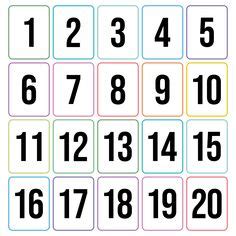 Printable Number Cards 1-20 Printables Free Kids, Alphabet Kindergarten ...