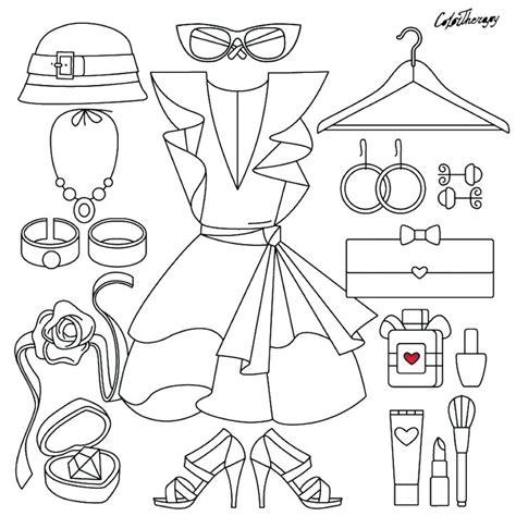 Fashion Clothes Coloring Pages At Free Printable