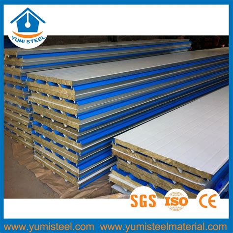 Rockwool Sandwich Panel Fireproof A1 For Wall Roof Signal Blue Color