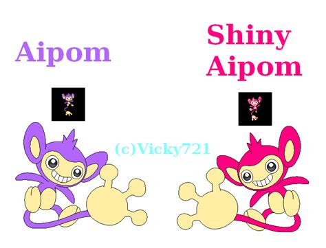 Aipom + Shiny Aipom by vicky721 on DeviantArt