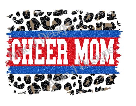 Cheer Mom Red Blue Center Glitter Leopard Distressed Rectangle Etsy