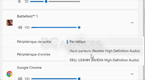 Définir un périphérique de sortie audio et d entrée audio pour chaque