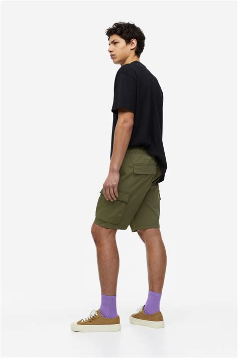 Regular Fit Nylon Cargo Shorts