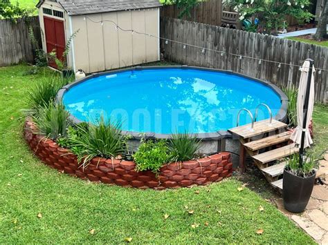 Semi Inground Pool Gallery | Backyard pool landscaping, Swimming pools ...