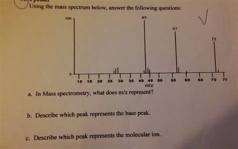 Solved Using The Mass Spectrum Below Answer The Following