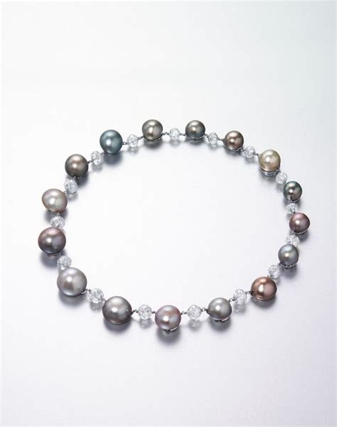 Necklace Collection Exceptional Natural Pearls Interspaced With