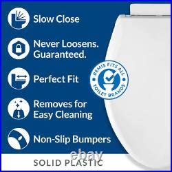 Fremont Slow Close Elongated Closed Front Plastic Toilet Seat In White