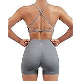 Amazon Suuksess Women Seamless Ribbed Workout Set Backless Sports