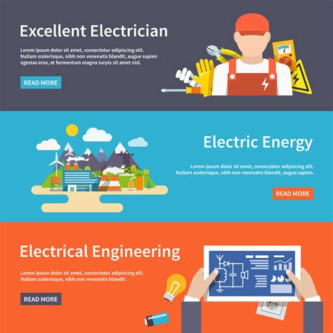 Electricity Banner Set 428401 Vector Art At Vecteezy