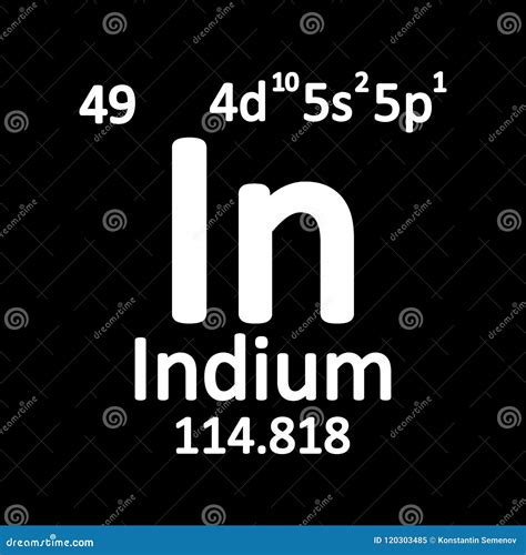 Periodic Table Element Indium Icon. Stock Illustration - Illustration ...