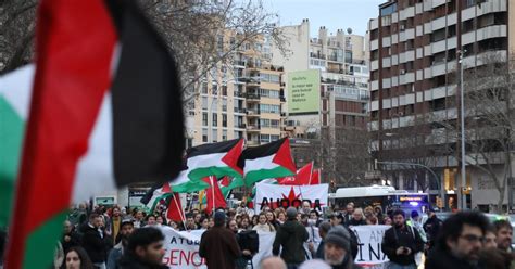 Febrer 2024 Una nova manifestació marxa per Palma contra el genocidi a