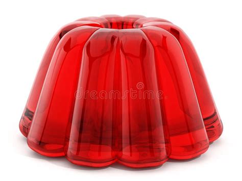 Red Jelly Isolated On White Background 3d Illustration Stock