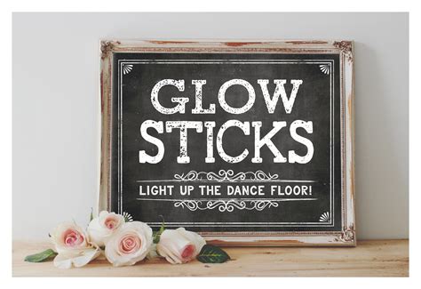 Instant GLOWSTICKS Light Up The Dance Floor Printable Event Sign