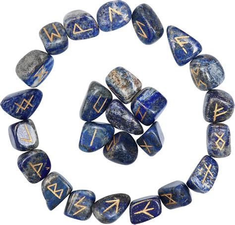 Buy Zaicus Lapis Lazuli Rune Stones Set With Engraved Elder Futhark