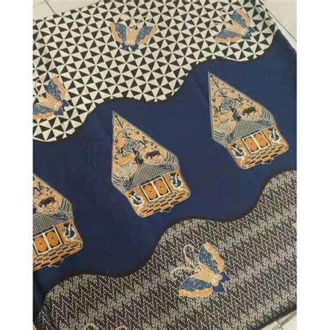 Jual Kain Batik Solo Motif 3 Negri Warna Navy Primissima Shopee