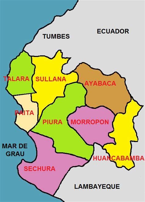 Mapa De Piura Mapa De Piura Con Sus Provincias Para Colorear The Best