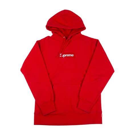 Supreme Red Box Logo Hoodie On The Arm