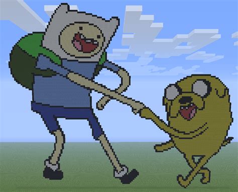 Finn y Jake pixel art Dessin Facile Modèle Difficile Style