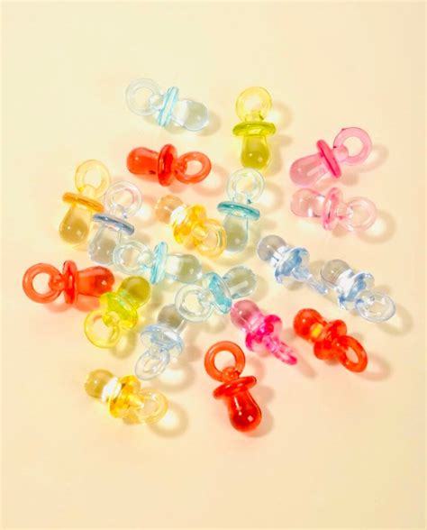 20mm 90s Acrylic Pacifier Charms Tiny Pacifier Pendant Mixed Lot 90s