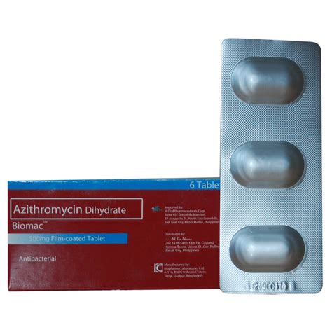 Biomac Azithromycin Dihydrate Mg Film Coated Tablet S Price In The