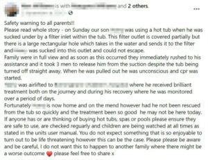 Mum Issues Warning Over Frightening Hot Tub Accident