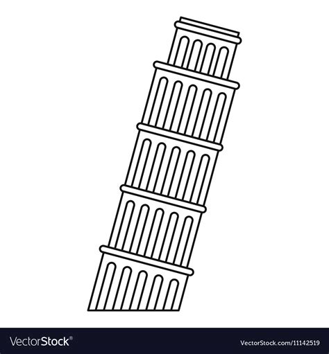 Leaning tower of pisa icon outline style Vector Image