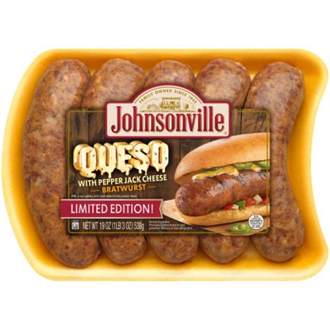 Johnsonville Uncooked Queso With Pepper Jack Cheese Pork Sausage Links