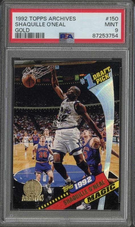 Topps Archives Shaquille Oneal Gold Psa Mint Rc Rookie Ebay