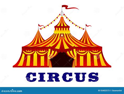 Circus Tent With Red And Yellow Stripes Stock Vector Image 55402573