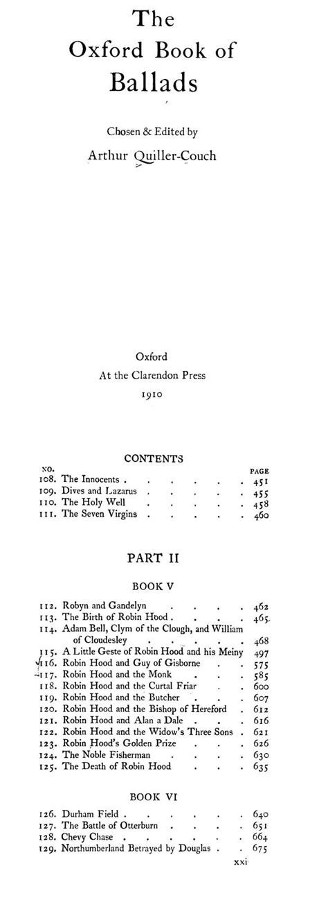 The Oxford Book Of Ballads Robin Hood The Facts And The Fiction