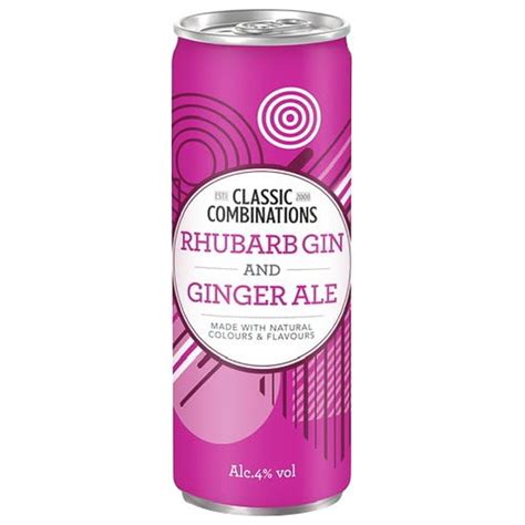 Classic Combinations Rhubarb Gin Ginger Ale 250ml Alcohol B M