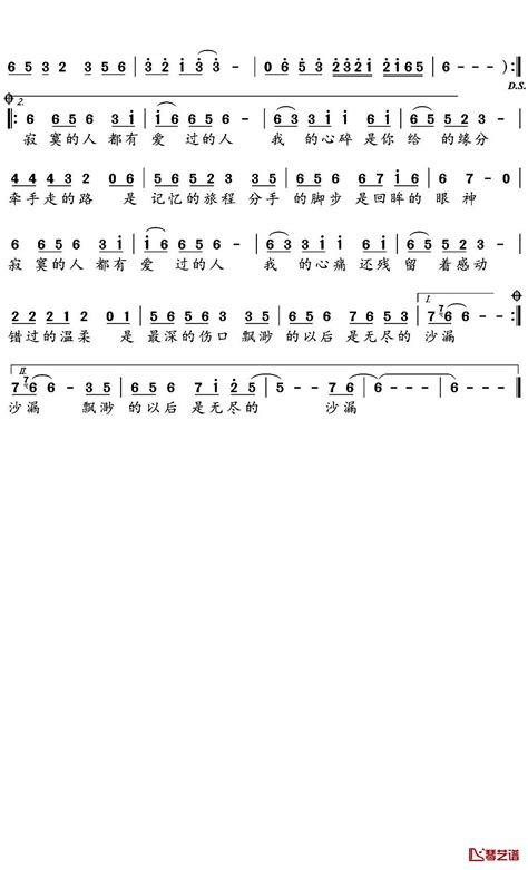 寂寞的人都是有爱过的人简谱歌词 莫日根演唱 简谱网