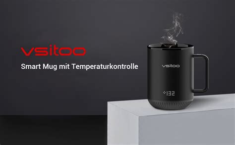 Vsitoo S Temperaturregelung Smart Mug Mit Deckel Kaffeebecher W Rmer