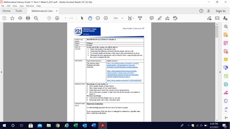 Gr T W Mathematical Literacy Wced Eportal