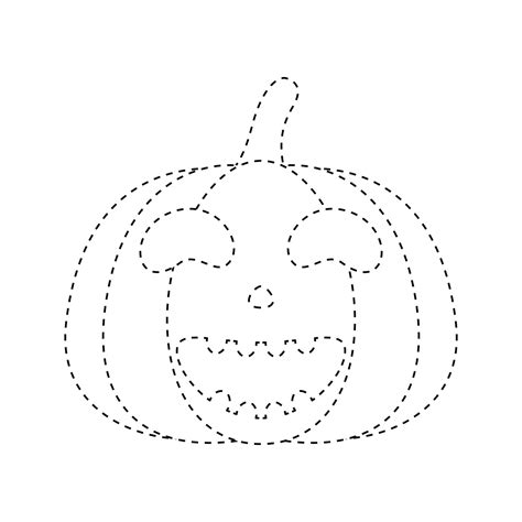 Halloween Pumpkin tracing worksheet for kids 10877481 Vector Art at ...