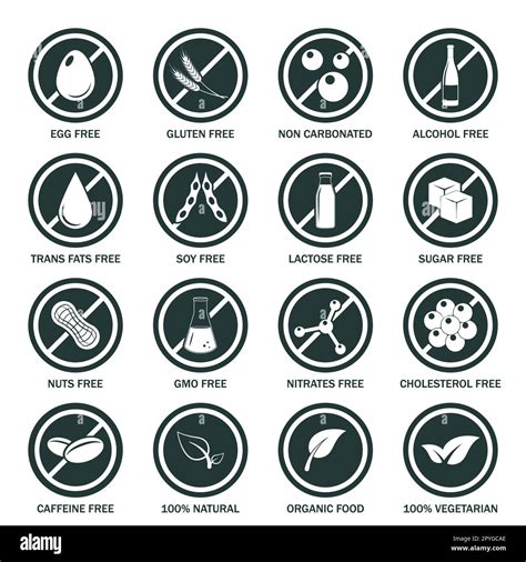 Food Allergen Icons Set Vector EPS8 Illustration Stock Photo Alamy