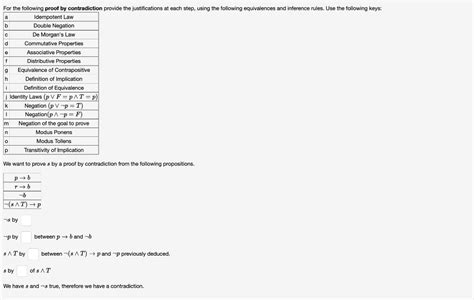 Solved For The Following Proof By Contradiction Provide The