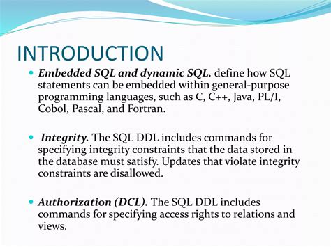 Sql Structured Query Language Introduction Ppt