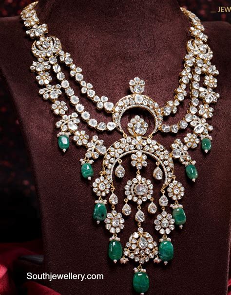 Layered Polki Diamond Haram Indian Jewellery Designs