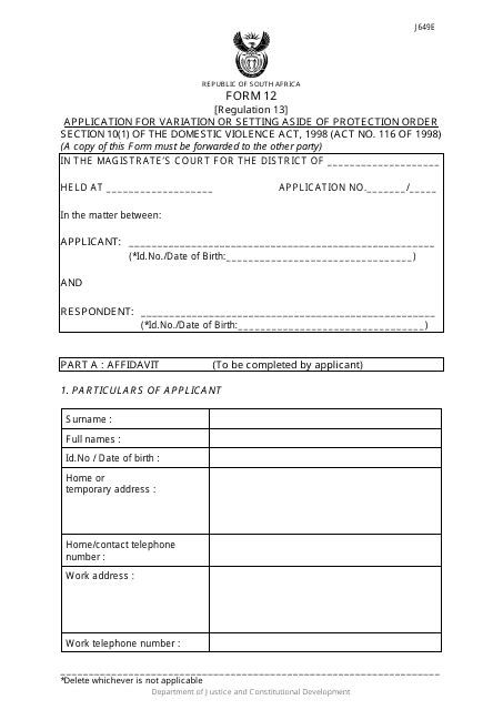 Printable St 12 Form