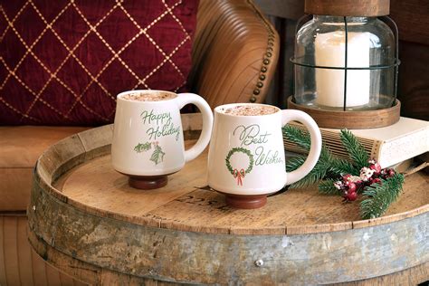 Christmas Winter Greeting Coffee Mugs Holiday Stoneware - Set of 4 ...