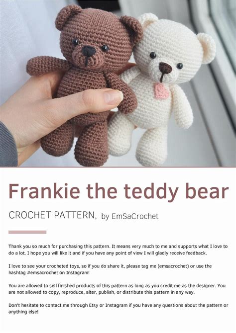 Frankie The Teddy Bear Crochet Pattern Artofit