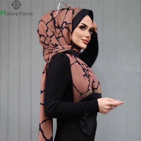 Muslim Chiffon Luxury Hijab Abaya Hijabs For Woman Abayas Jersey Scarf