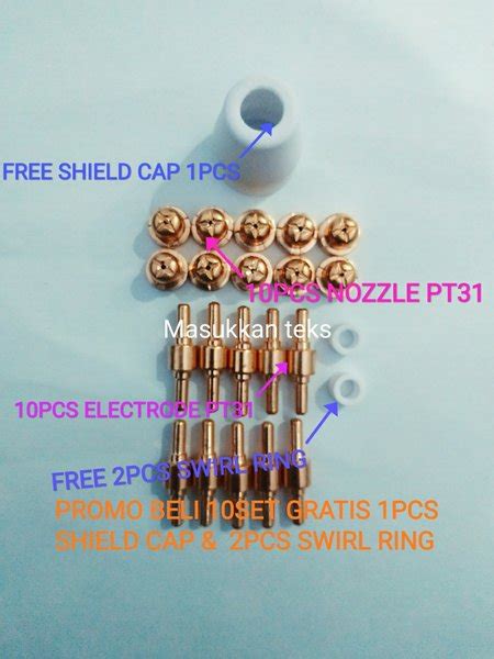 Jual Elektrode Dan Tip Nozzle Plasma Cutting Cut 40 PT 31 Pendek Di