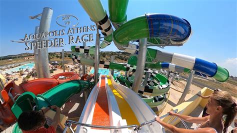 Aquapolis Athens Speeder Race Left 360 VR POV Onride YouTube