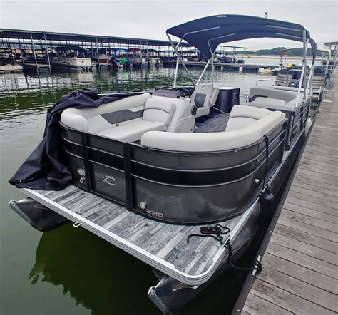 Crest I L Pontoon Boat Steel Black Mountain Cove Marina