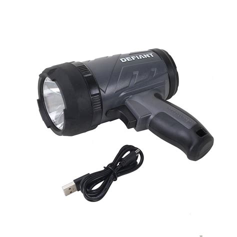 Defiant Lumens Led Compact Rechargeable Spotlight With Usb Cable